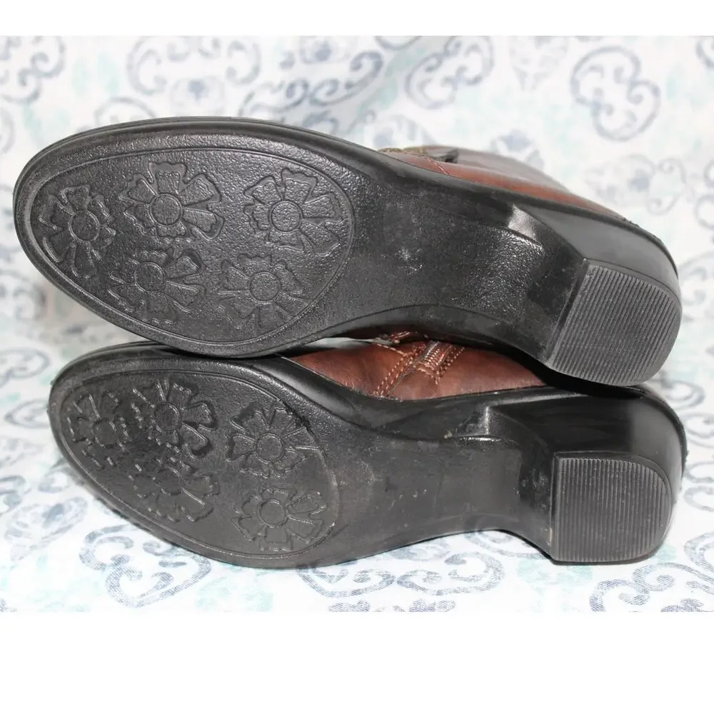 Easy Street Arlene Wave Comfort Ankle‎ Boots Brown Women's 8M